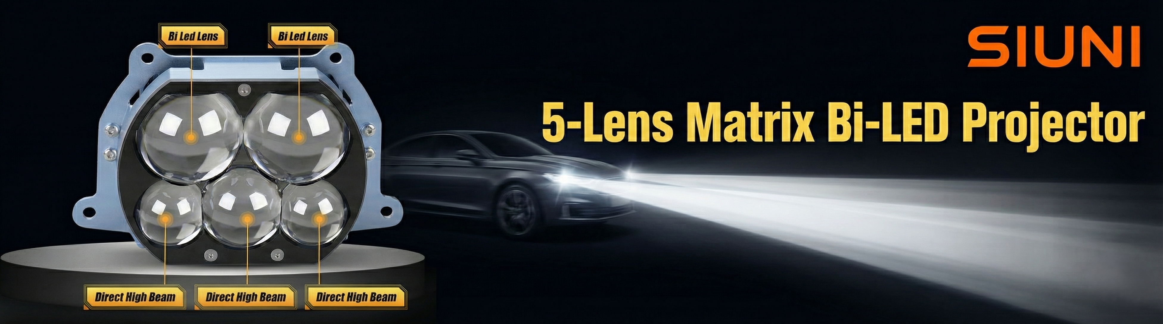 5-Lens Matrix Bi-LED Projector